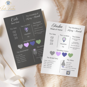 Wedding Party Information Card
