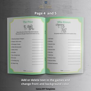 Baby Shower Game Booklet